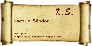 Kaczur Sándor névjegykártya
